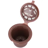 Wiederverwendbarer Nachfüllbarer Kaffee, 3 Kapseln Kaffeefilter mit Löffel und Bürste, Kaffeekapseln für -Kaffeemaschine (Braun)