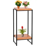 Blumentisch HWC-K71, Blumenregal Beistelltisch Pflanzregal, MVG-Zertifiziert MDF Metall - naturfarben, 82cm