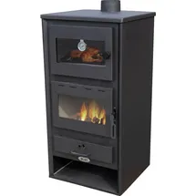 Blist Kaminofen mit Backfach Schwarz Holzofen 10,6 kW Kamin Napoli Ofen Dauerbrandofen Werkstattofen Schwedenofen Hüttenofen Heizofen