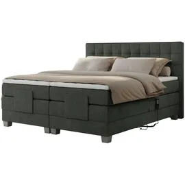 MKS Meble Boxspringbett 200 x 200 cm H4 Dunkelgrau