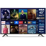 RCA Fernseher 43 Zoll (108 cm) Smart TV mit WLAN, UHD 4K, Roku TV, Triple Tuner DVB-C/S/S2/T/T2, HDR10 HLG, RK43UN1, 2024 (Nur für Deutschland)