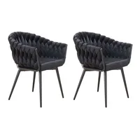LC Home 2er Set Esszimmerstuhl »Remy« Samtoptik schwarz Armlehnstuhl