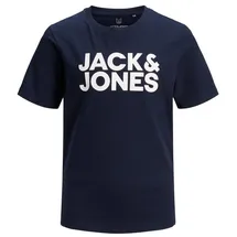 JACK & JONES Junior T-Shirt 'Ecorp' Weiß,Dunkelblau | 140