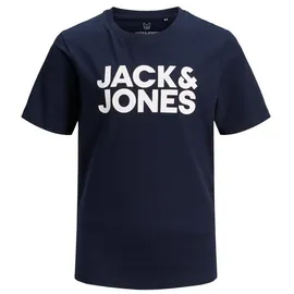 JACK & JONES Junior T-Shirt 'Ecorp' Weiß,Dunkelblau | 140