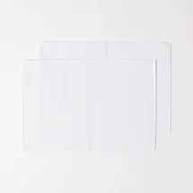 Homescapes 2er-Set weiße Tischsets Baumwolle gerippt, Platzsets rechteckig aus Stoff, waschbare Platzdeckchen