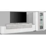 INOSIGN »Coro, Anbauwand, Medienwand« Set, 2 Stk. tlg. Lowboard 4 Fächern Breite 200 und Vitrine 3 Türen Breite 80