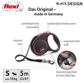flexi Black Design Gurt 5 m 15 kg