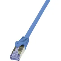 Logilink CQ3066S RJ45 Netzwerkkabel, Patchkabel CAT 6a S/FTP 3.00 m Blau Flammwidrig, mit Rastnasenschutz 1 St.