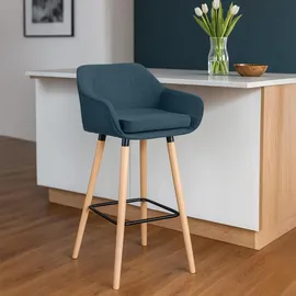 CLP Barhocker gepolstert 55 x 99 x 46 cm Blau