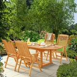 Garland 8er Set Gartenstuhl Bari 8er-Set Teakholz Klappbar