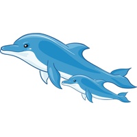 GRAZDesign Wandtattoo Badezimmer Delfin | 2 blaue Delfine | Wandsticker Kinderzimmer | Wandaufkleber Bad, Tür, Fliesenaufkleber Klebefolie Fliesen im Nassbereich - 59x30cm