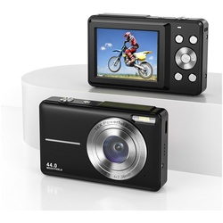 autolock Digitalkamera,Digitalkamera 44MP Autofocus Bildschirme mit Kinderkamera (16X Digitalzoom, Kompaktkamera für Kinder/Anfänger) schwarz