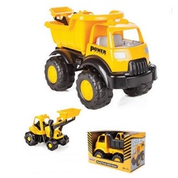 Pilsan Spielzeug-Auto Spielzeug Baustellen LKW, 49 x 31 x 26 cm mit Bulldozer 06518 gelb|schwarz