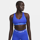 Nike Pro Indy Plunge gepolsterter Sport-BH mit mittlerem Halt für Damen - Blau, XL