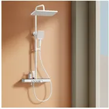 EMKE Duschsystem mit Thermostat Handbrause Regendusche, 3 Strahlart(en), Wasserauslass