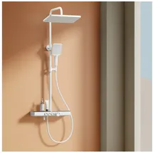 EMKE Duschsystem mit Thermostat Handbrause Regendusche, 3 Strahlart(en), Wasserauslass