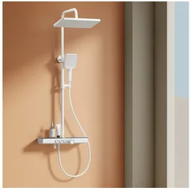 EMKE Duschsystem mit Thermostat Handbrause Regendusche, 3 Strahlart(en), Wasserauslass