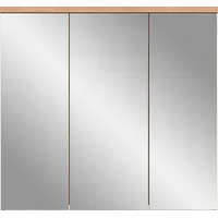 welltime Badezimmerspiegelschrank »Dolo«, (1 St.), Badmöbel, 3 Spiegeltüren, Breite 80 cm, grau