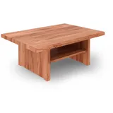 Natur24 Couchtisch Couchtisch Zigo Kernbuche 90x90x38cm mit Holzfußgestell und Ablage