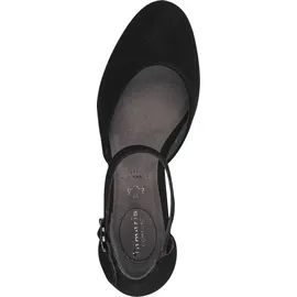 TAMARIS Comfort Damen Pumps mit Riemen aus Leder Elegant, Schwarz 39 EU