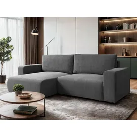 lookway Ecksofa OPERA L-Form mit Schlaffunktion und Bettkasten Grau