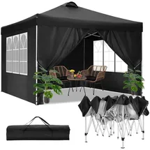 luxuskollektion Faltpavillon 3 x 3 m Schwarz