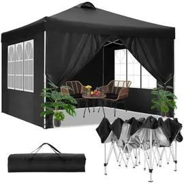 luxuskollektion Faltpavillon 3 x 3 m Schwarz