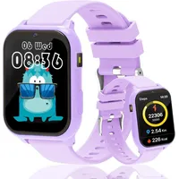 Smartwatch Kinder mit Schrittzähler Uhr, 1,83" HD Kinder Smartwatch mit Schlafmonitor, 18 Spiele, Wecker, Taschenlampe, IP68 Wasserdicht, Fitness ... - Lila