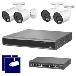 Indexa 26579 NVR Set Netzwerk-Videorecorder NVR508 4x IP-Kamera NWB6250F, NWS83 NWA23 SET NWA23SET