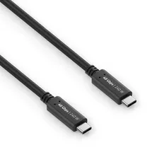 PureLink USB-C auf USB-C Kabel USB4 Gen 3x2, 5A, EPR 240W, 40G, DP Alt Mode - iSerie - schwarz - 0,50m