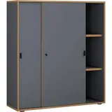 VCM my office Schiebetürenschrank Salia, 920792 anthrazit, honig-eiche 2 Fachböden 100,0 cm 37,4 cm