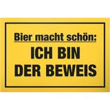 DankeDir! Bier macht schön Schild mit Spruch - lustiges Geschenk für ihn Geschenkidee Geburtstagsgeschenk Männer Jungs Party Deko Zubehör Scherzartikel JGA - Accessoire Fotobox