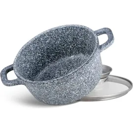 Edenberg Edenberg, 14-teiliges marmoriertes Topfset, 1,3L/2,3L/3,3L/4,5L/5,6L/6,8L, geeignet für Induktion. EB-8144+ Griffkappen - Grau