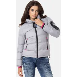 Winterjacke CIPO & BAXX "Jacken", Damen, Gr. S, grau, 100% Polyester, unifarben, casual, regular fit normal, Langarm, Jacken, im modernen Look, WM138