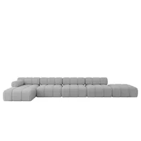 altdecor Ecksofa modulares Sofa Lizur-L3 - 475x160x70 cm Hellgrau Bouclé