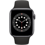 Apple Watch Series 6 GPS + Cellular 44 mm Aluminiumgehäuse space grau, Sportarmband schwarz
