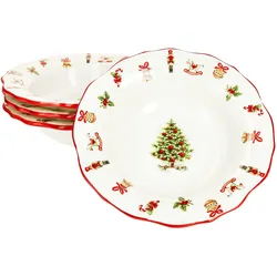 4er Set Maestro Natale Weihnachten Suppenteller aus Keramik - 965/23