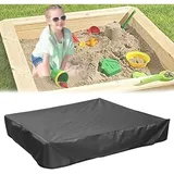 Sandkastenabdeckung Mit Kordelzug, Quadratisches, Staubdichtes Dach, Strandsandkasten, Wasserdichte Poolabdeckung Grün (150 X 150 Cm, Schwarz)