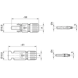 STAUBLI MC4 Stecker Paar Buchse + Stecker 4-6 mm2