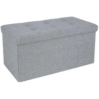 Songmics Sitzbox Textil 76 x 38 x 38 cm Grau