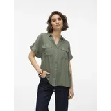 Vero Moda Vmbumpy S/S SHIRT WVN GA Noos, grün XS - XS