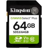 Kingston Canvas Select Plus SD 64GB SDXC Gen3 100MB/s C10 UHS-I U1 V10