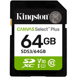 Kingston Canvas Select Plus SD 64GB SDXC Gen3 100MB/s C10 UHS-I U1 V10