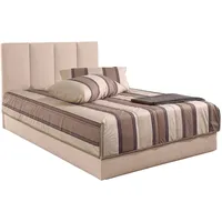 Westfalia Schlafkomfort Polsterbett, beige, B:130cm L:210cm, Bezug Bett: Microfaser