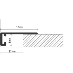Design Minileiste Alu AL16x5 ohne Wandabschluss