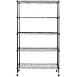 Karat Gitterregal mit Rollen Maya 5 Böden Für Wohnzimmer, Bad oder Keller 89 x 34 x 150 cm