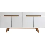 miliboo Sideboard 180 x 0 x 0 cm Weiß glänzend / Esche