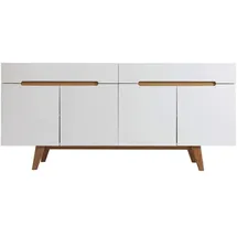 miliboo Sideboard 180 x 0 x 0 cm Weiß glänzend / Esche