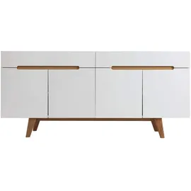 miliboo Sideboard 180 x 0 x 0 cm Weiß glänzend / Esche