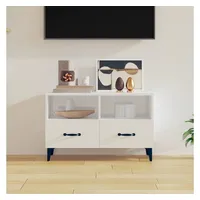 Furnicato TV-Schrank Hochglanz-Weiß 80x36x50 cm Holzwerkstoff
